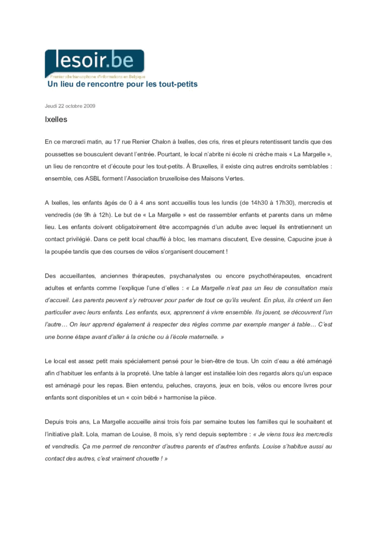 Un lieu de rencontre pour les tout petits